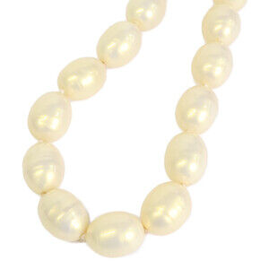 CHANEL 98C Faux Oval Baroque Pearl Necklace, GD Hardware, Women's